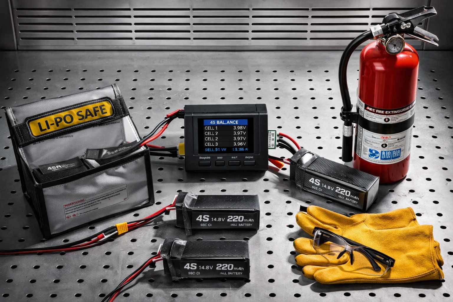 charging station Complete LiPo battery charging safety station with fireproof containment and safety equipment