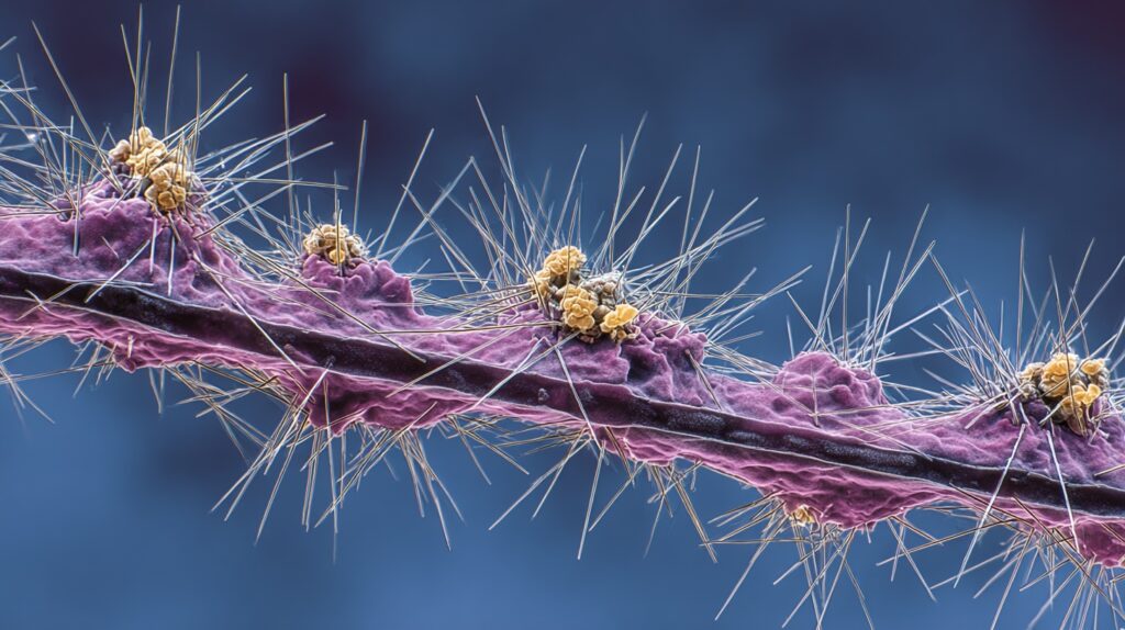 Microscopic view of LiPo battery dendrites causing separator failure
