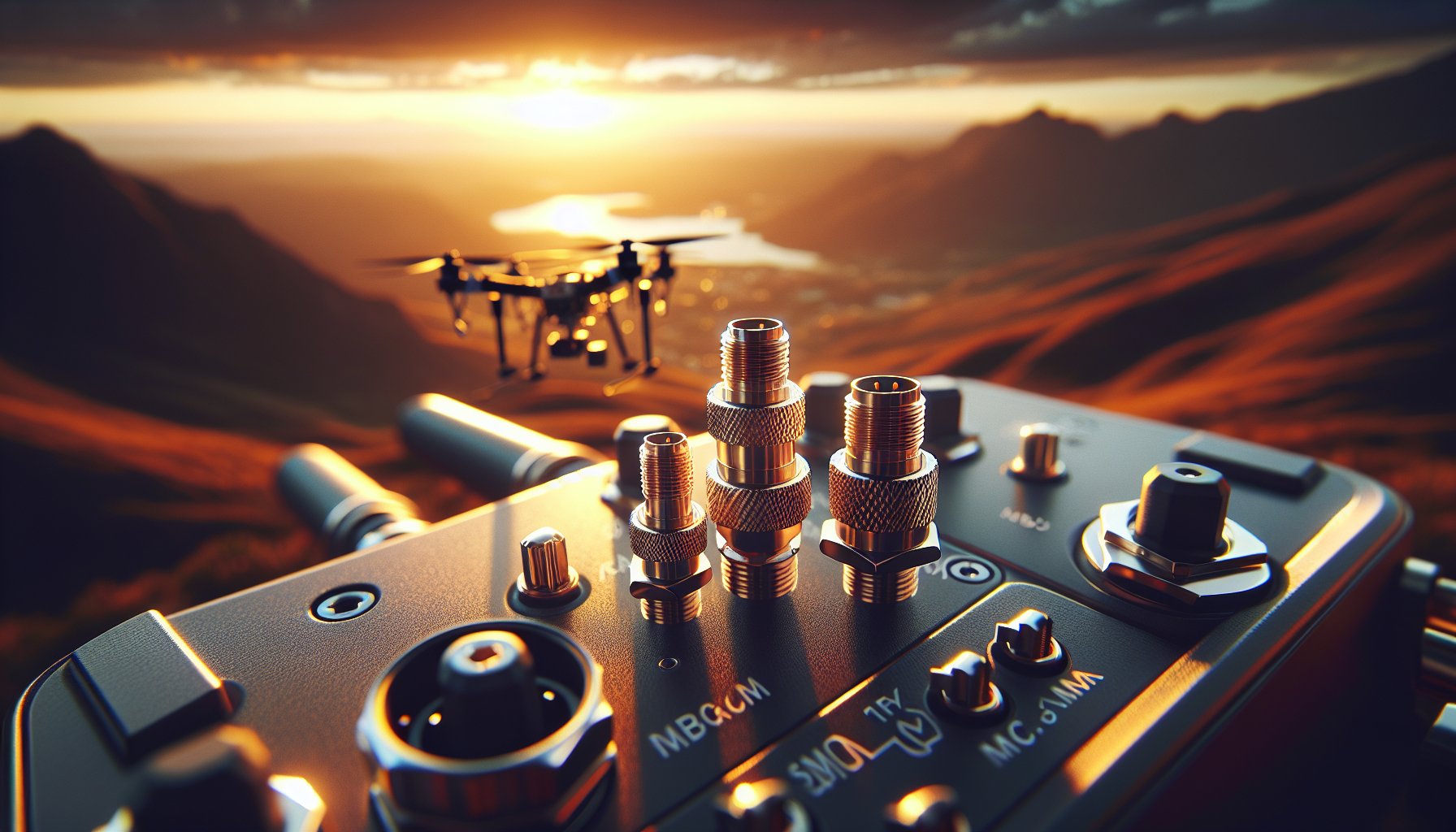 SMA and MMCX RF connectors for quadcopter video transmission systems