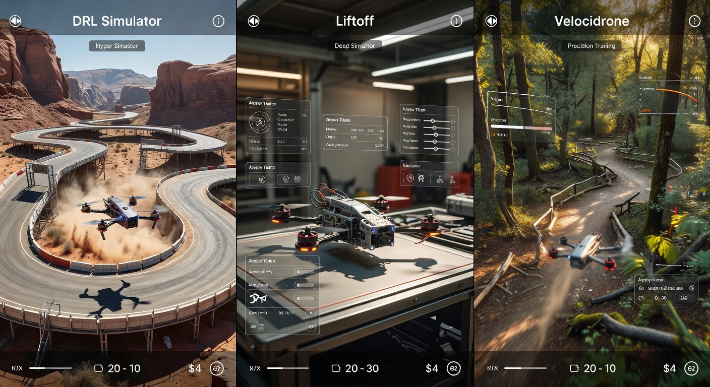 Comparison of popular FPV racing simulators interfaces