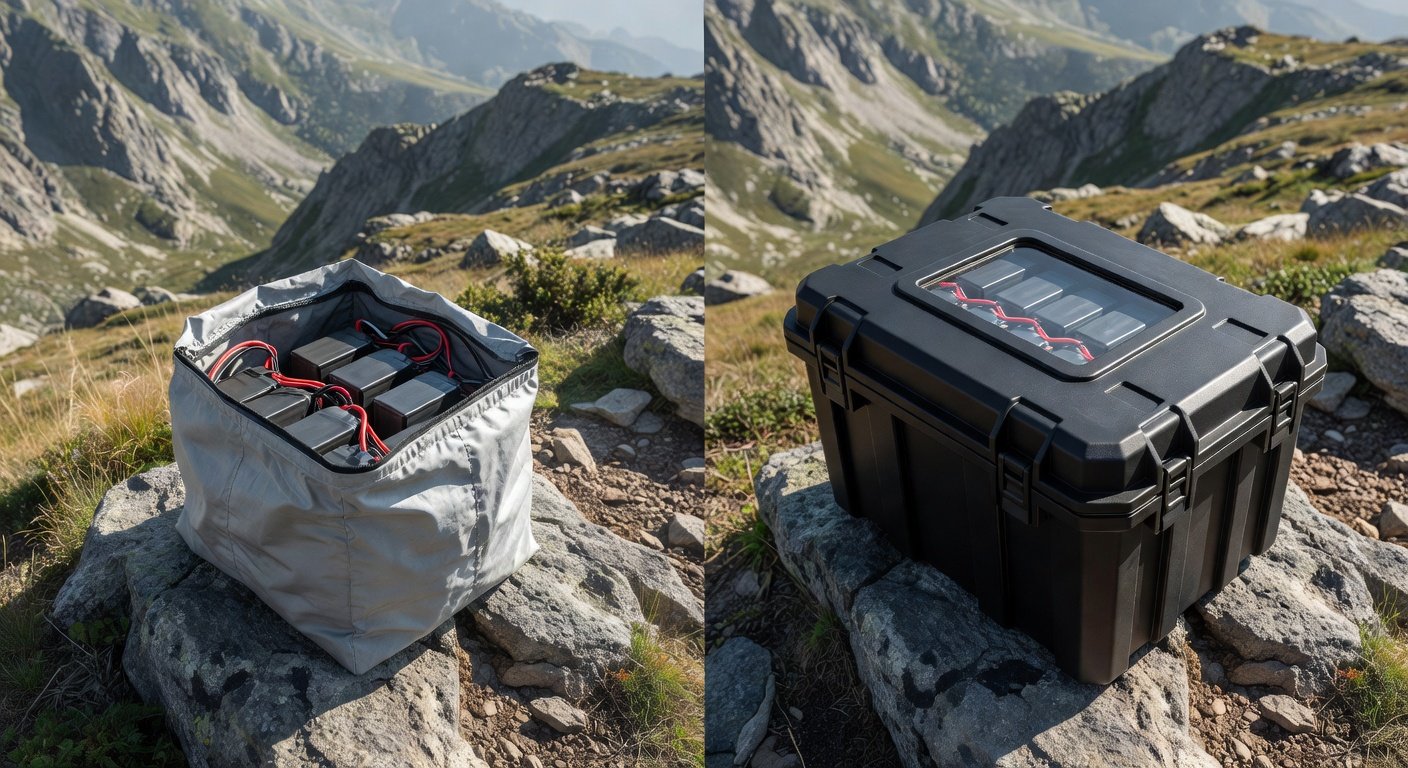 Comparison between fireproof LiPo bag and Bat Safe battery charging container