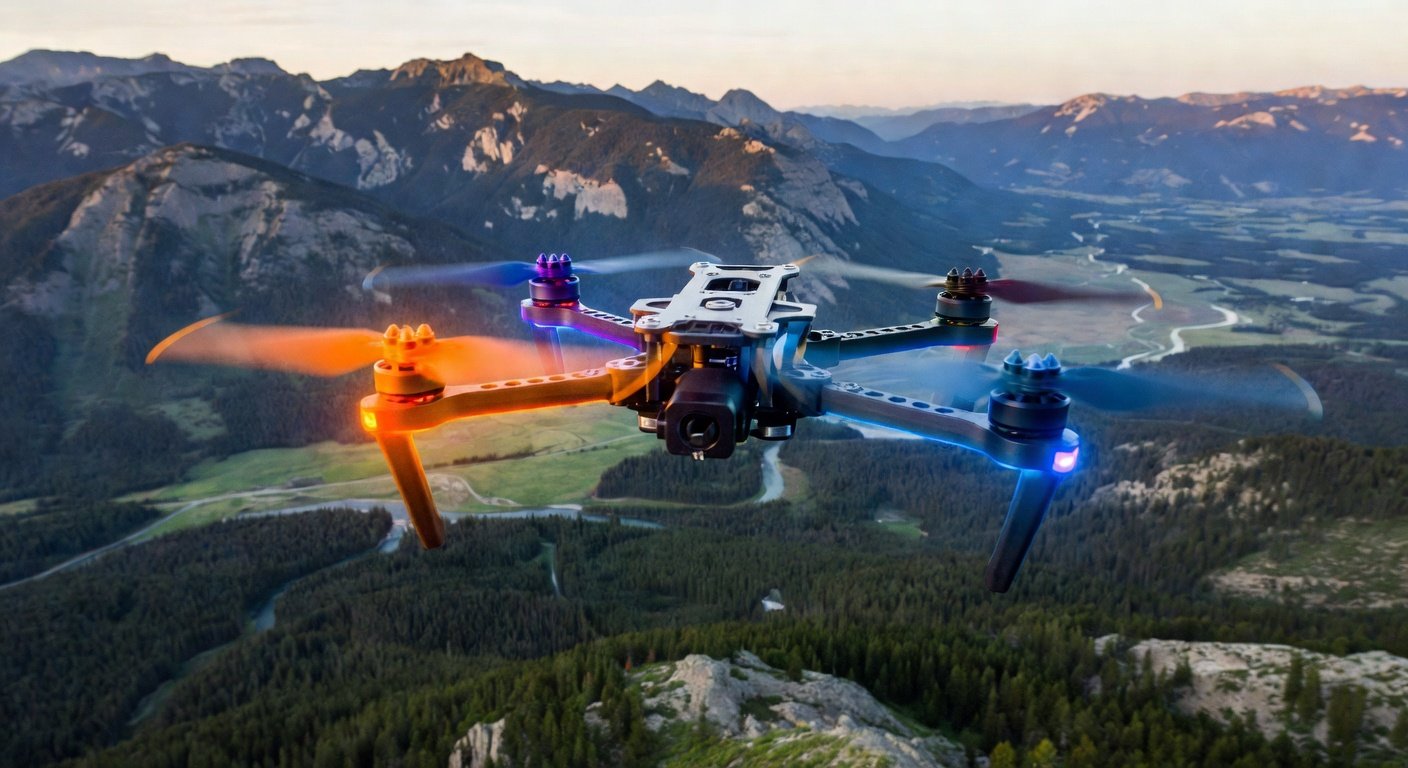 Thermal imaging of FPV drone motors showing filter tuning effects on temperature