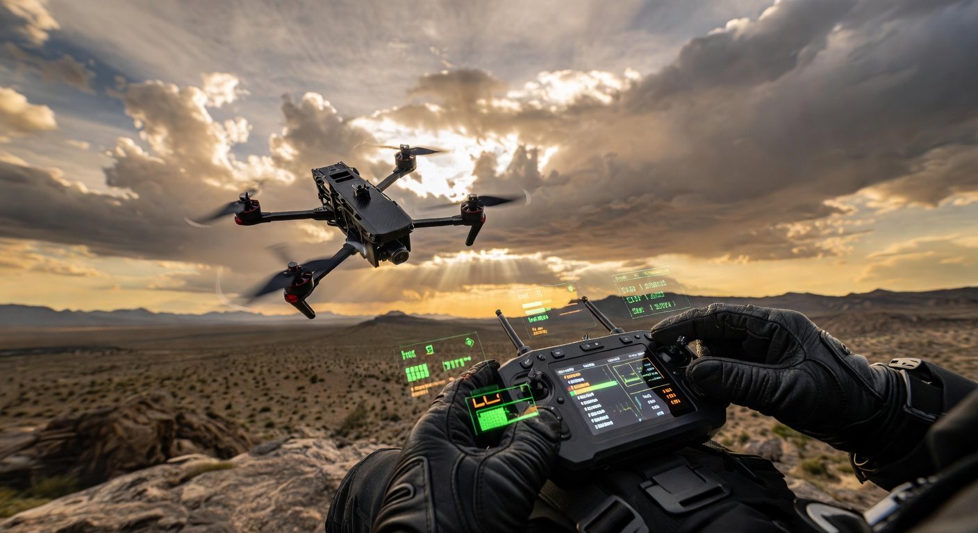 FPV pilot performing real-time video frequency management during flight