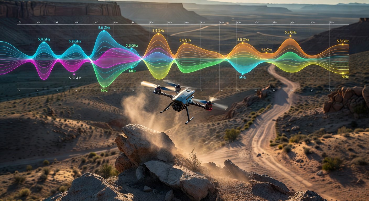 Raceband video frequency channel spacing diagram for FPV drones