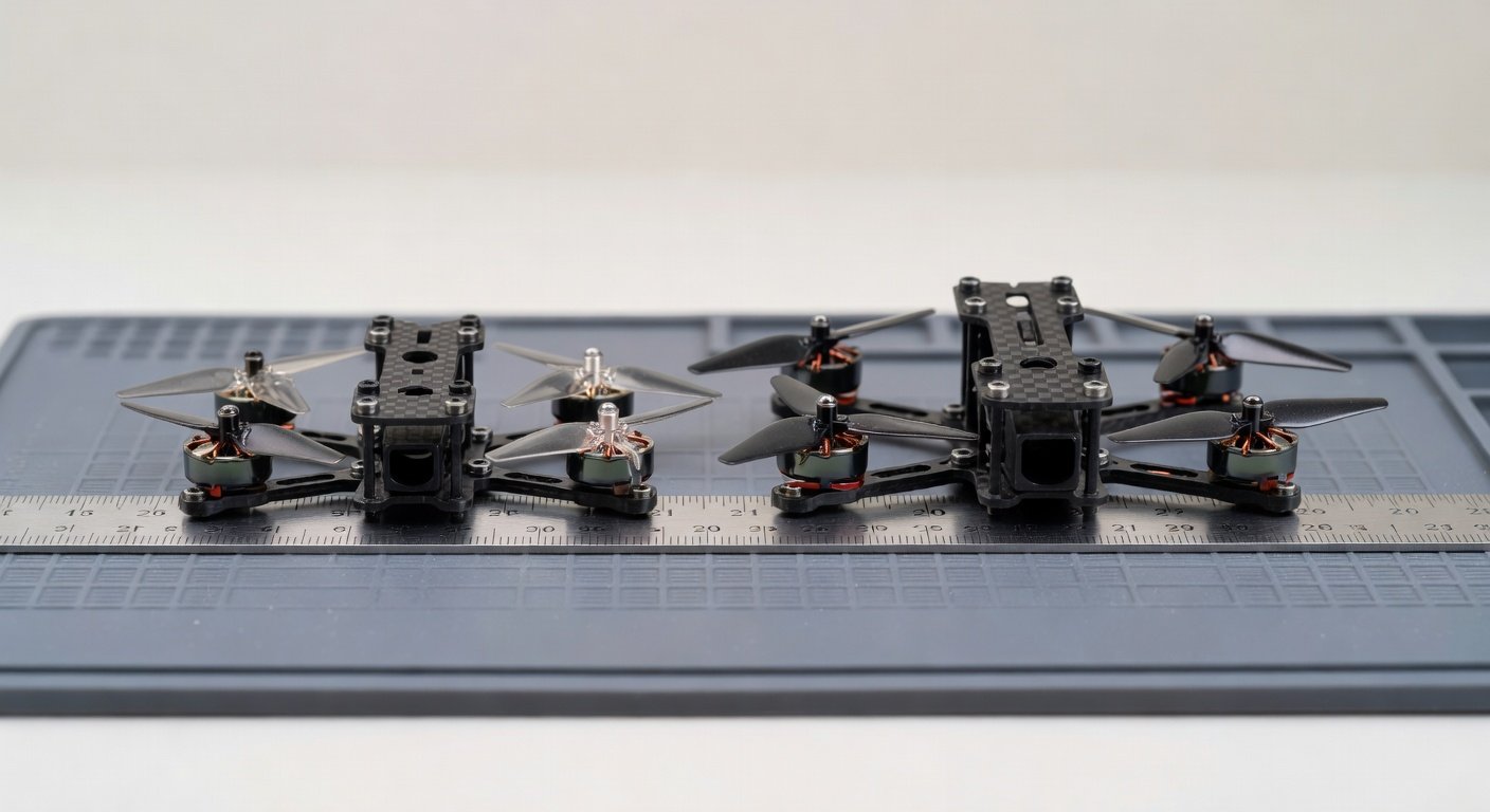 65mm vs 75mm tiny whoop frame size comparison
