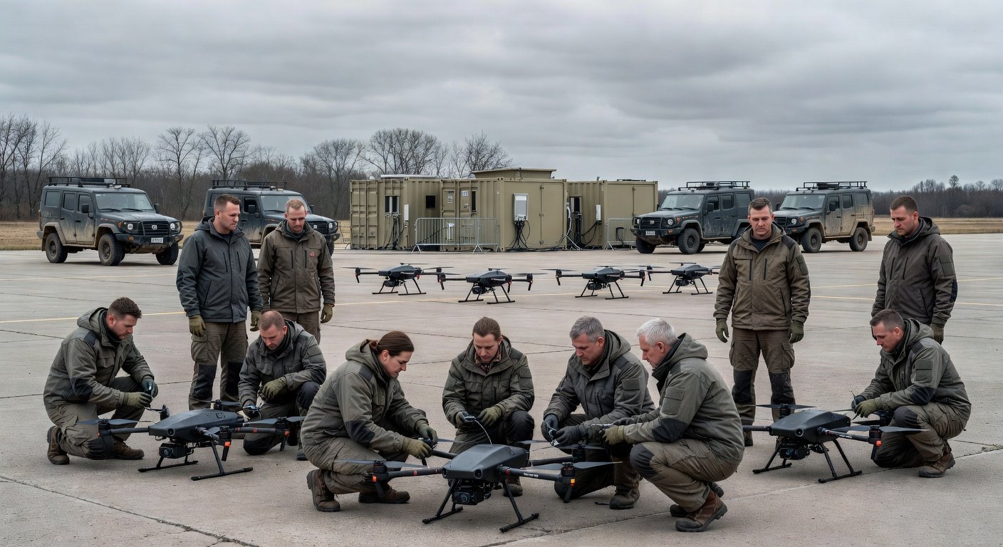 Image for: grok_image_28bd4953.jpg Illustration of Intelic BASE: European Drone Deployment Gets a Unified Hub